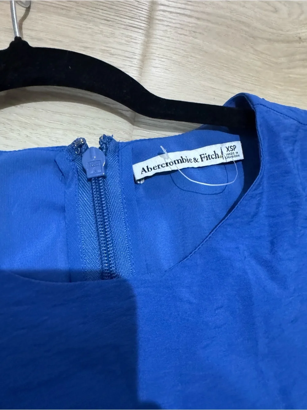 Abercrombie & Fitch Royal Blue Puff-Sleeve Maxi Dress